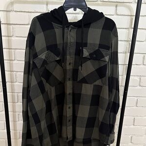 No Boundaries Black and Green Checkered Hoodie